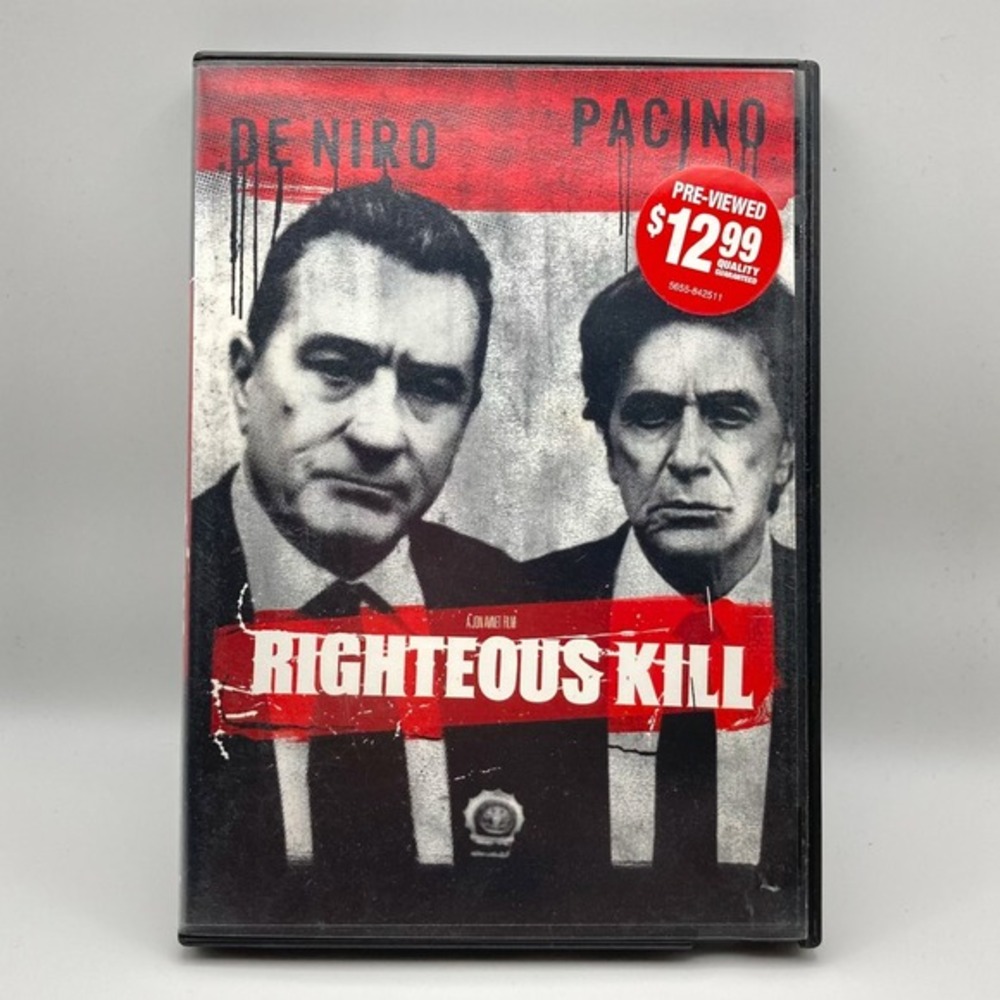 Righteous Kill DVD Robert De Niro Al Pacino Action Thriller Film